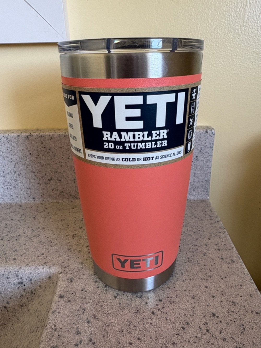 Yeti Rambler 20 oz Tumbler - Coral/Stainless